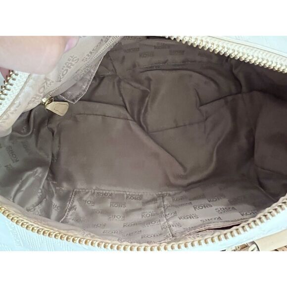 MICHAEL KORS Jet Set White Signature Boston Bag Authenticated Rare Patent Design - Picture 13 of 16